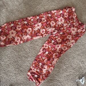 Floral Kids Jumpsuit - Red and Pink